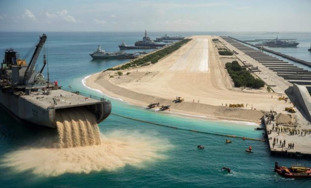 By dumping tonnes of sand into the ocean for 12 years, China has managed to create brand new islands from scratch