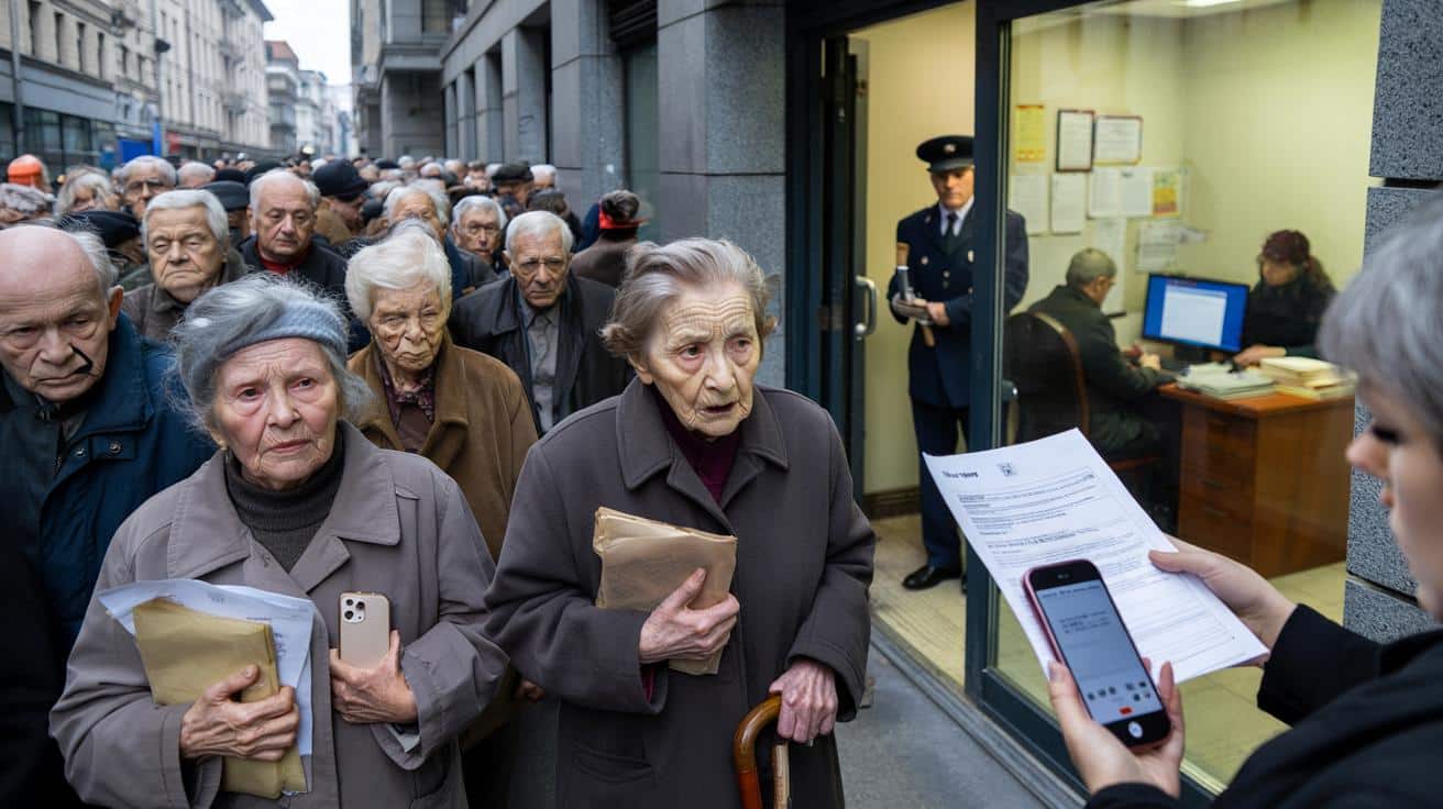 From March 8, pensions will rise only for retirees who submit a missing certificate, sparking anger among many who say they lack internet access