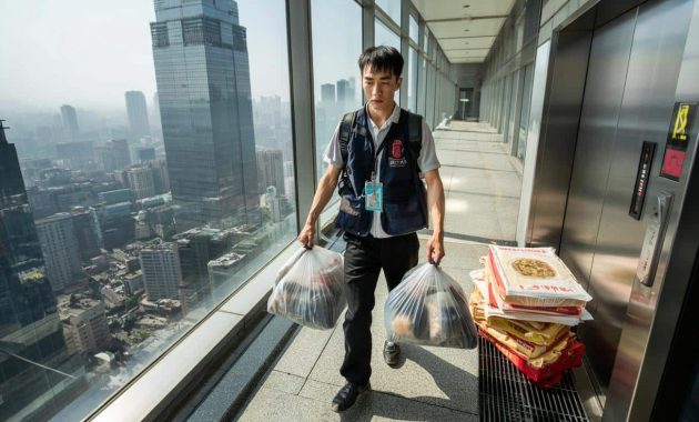 In China, skyscrapers are so tall that a new job has appeared : people hired to bring meals to the highest floors