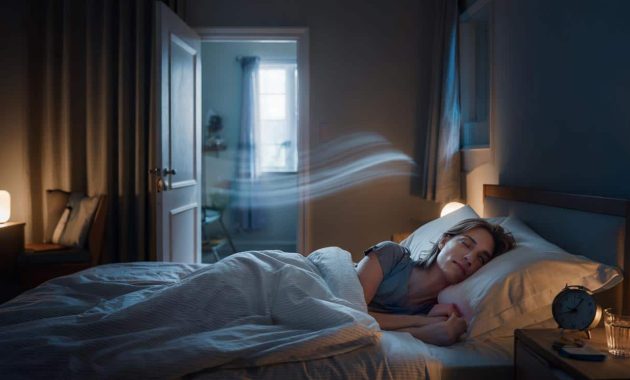 Keeping your bedroom door open at night might improve airflow enough to lower carbon dioxide levels and deepen your sleep