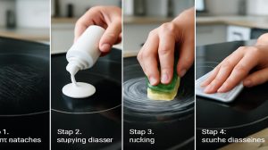 Scratches on glass-ceramic cooktops can often be removed in four simple steps, restoring a smooth and clean surface