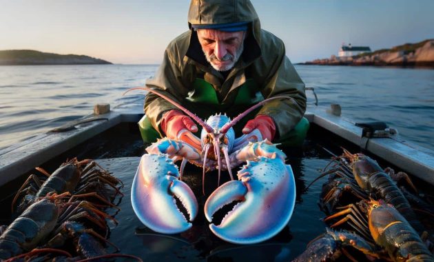 One in 100 million: fisherman hauls in ultra-rare “cotton candy” lobster