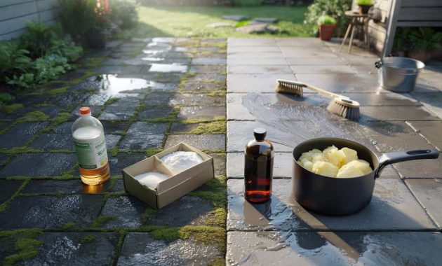 Slippery terrace and green slabs: these 4 kitchen staples beat bleach at killing moss
