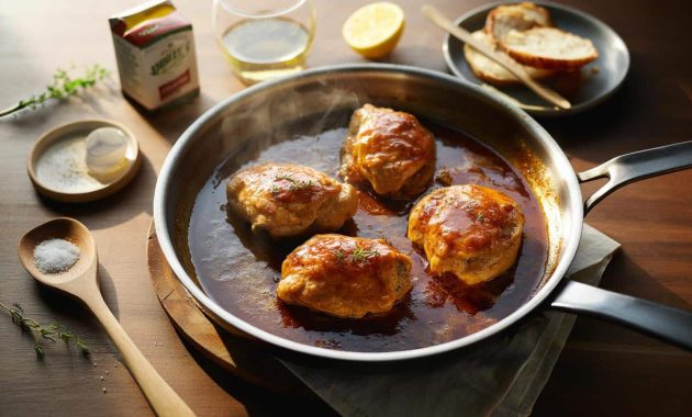 This chicken recipe skips added cream and uses broth reduction instead, creating deeper flavor with less heaviness