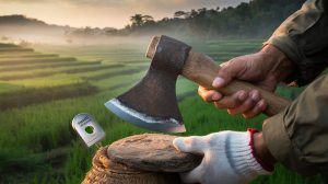 A mysterious three-thousand-year-old axe discovered in Indonesia the metal may have come from space