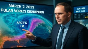A polar vortex disruption on March 2, 2026 enters official high-impact scenario, “cold Arctic air could spill southward,” explains meteorologist Andrej Flis, mauvaise nouvelle for travel